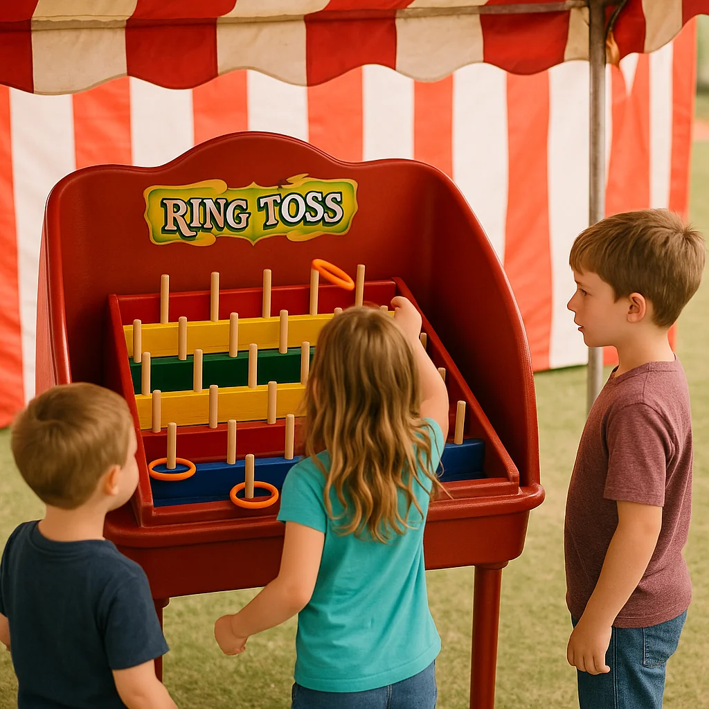 Colorful ring toss carnival game rentals setup – Party Pros East Coast