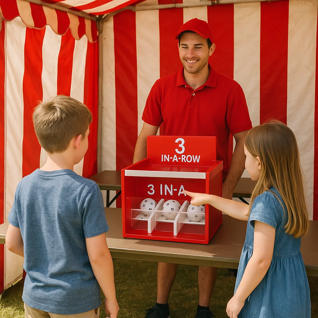 Portable giant Jenga carnival game rentals setup – Party Pros East Coast