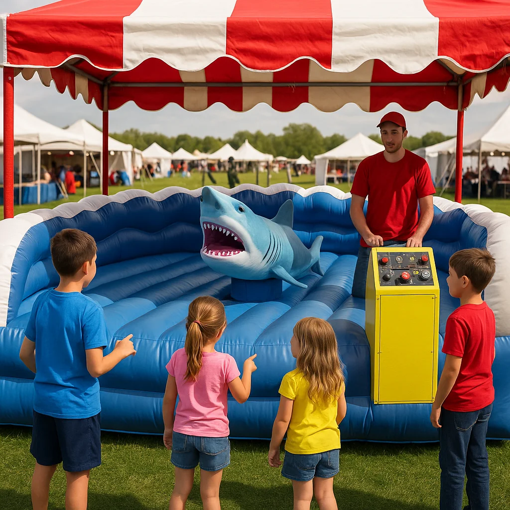 Midway-style bungee run carnival game rentals dual-lane – Party Pros East Coast