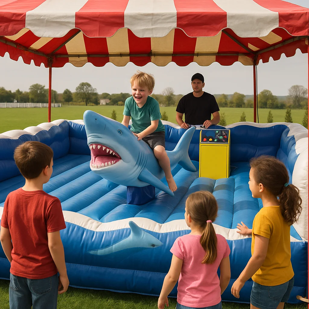 LED-lit mechanical bull carnival game rentals ride – Party Pros East Coast