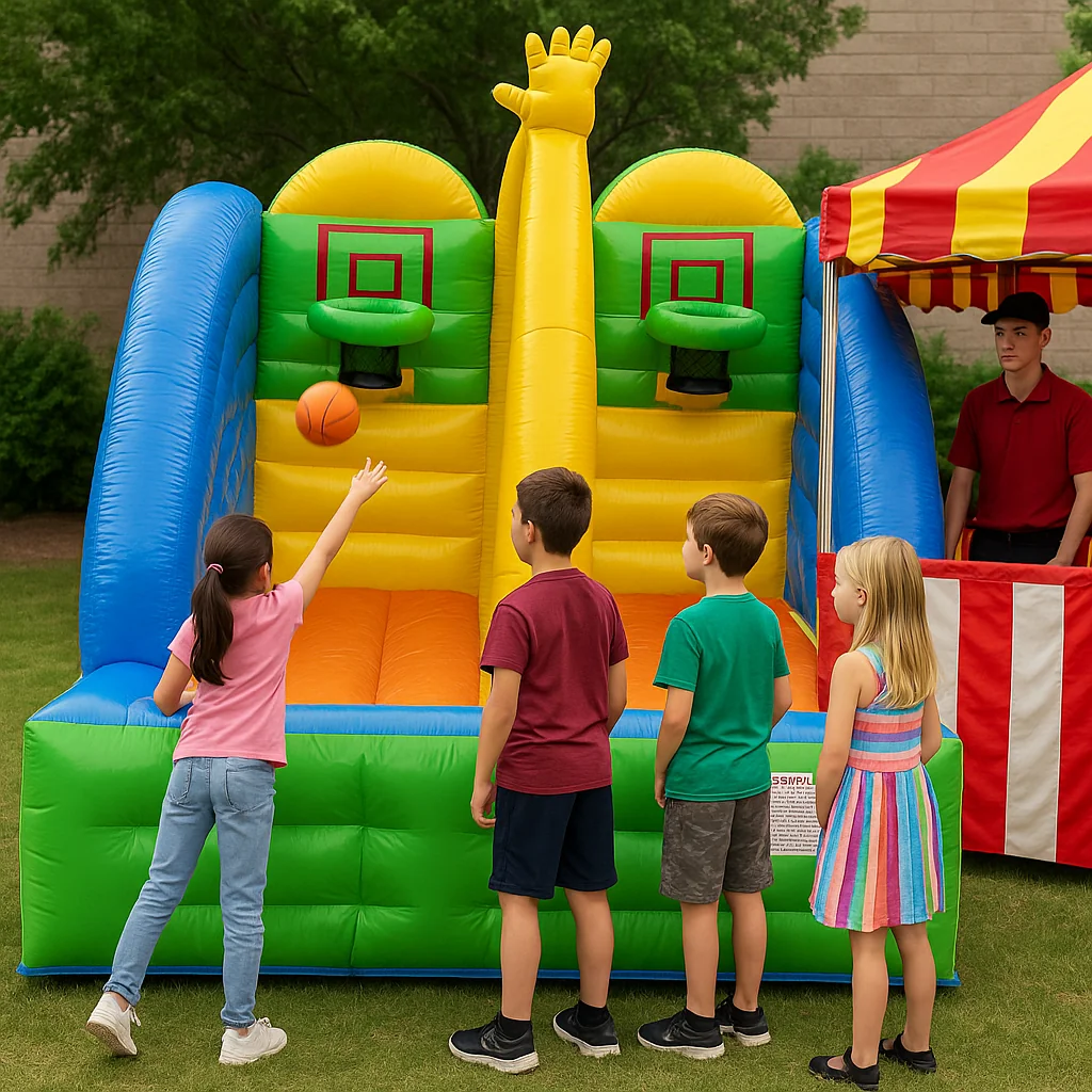 Family-friendly milk pail pitch carnival game rentals booth – Party Pros East Coast
