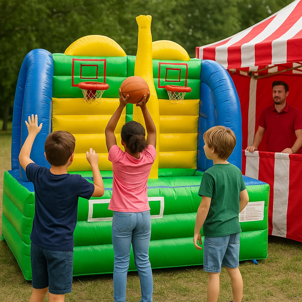 Inflatable shooting gallery carnival game rentals backdrop – Party Pros East Coast