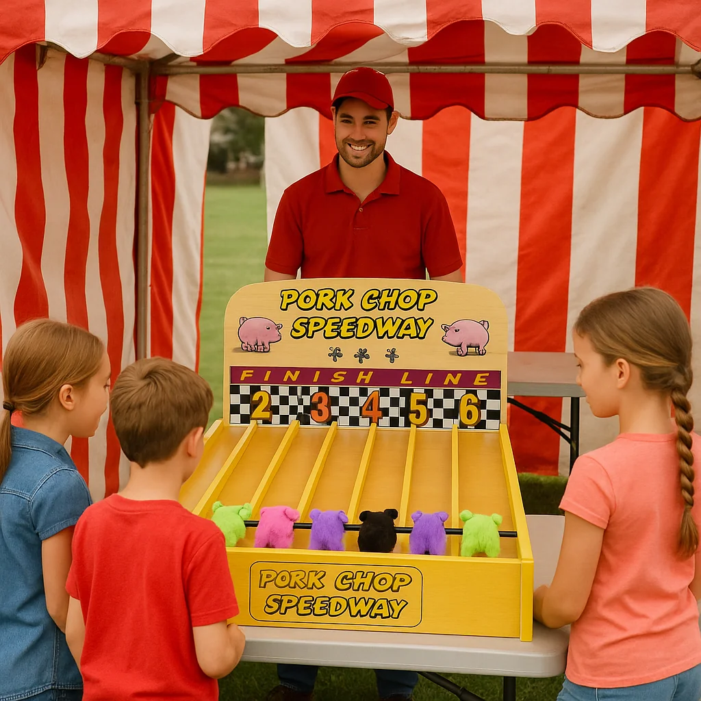 Interactive tip-a-jug carnival game rentals booth – Party Pros East Coast