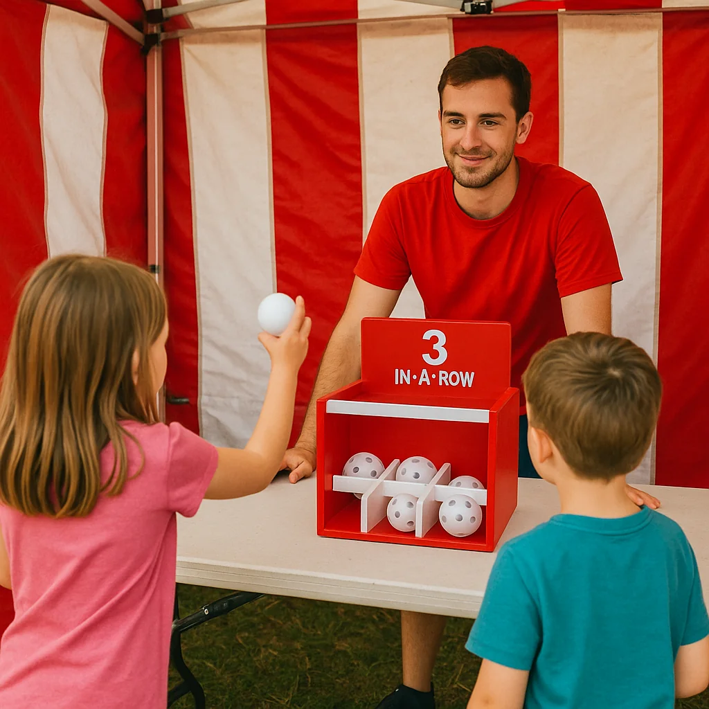 Inflatable quarterback toss carnival game rentals setup – Party Pros East Coast