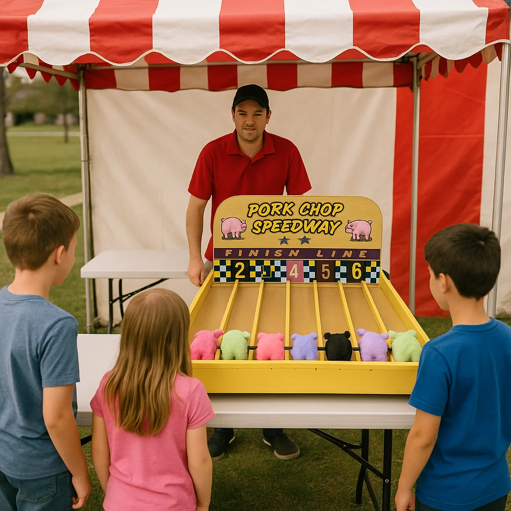 Colorful roller bowler carnival game rentals alley – Party Pros East Coast