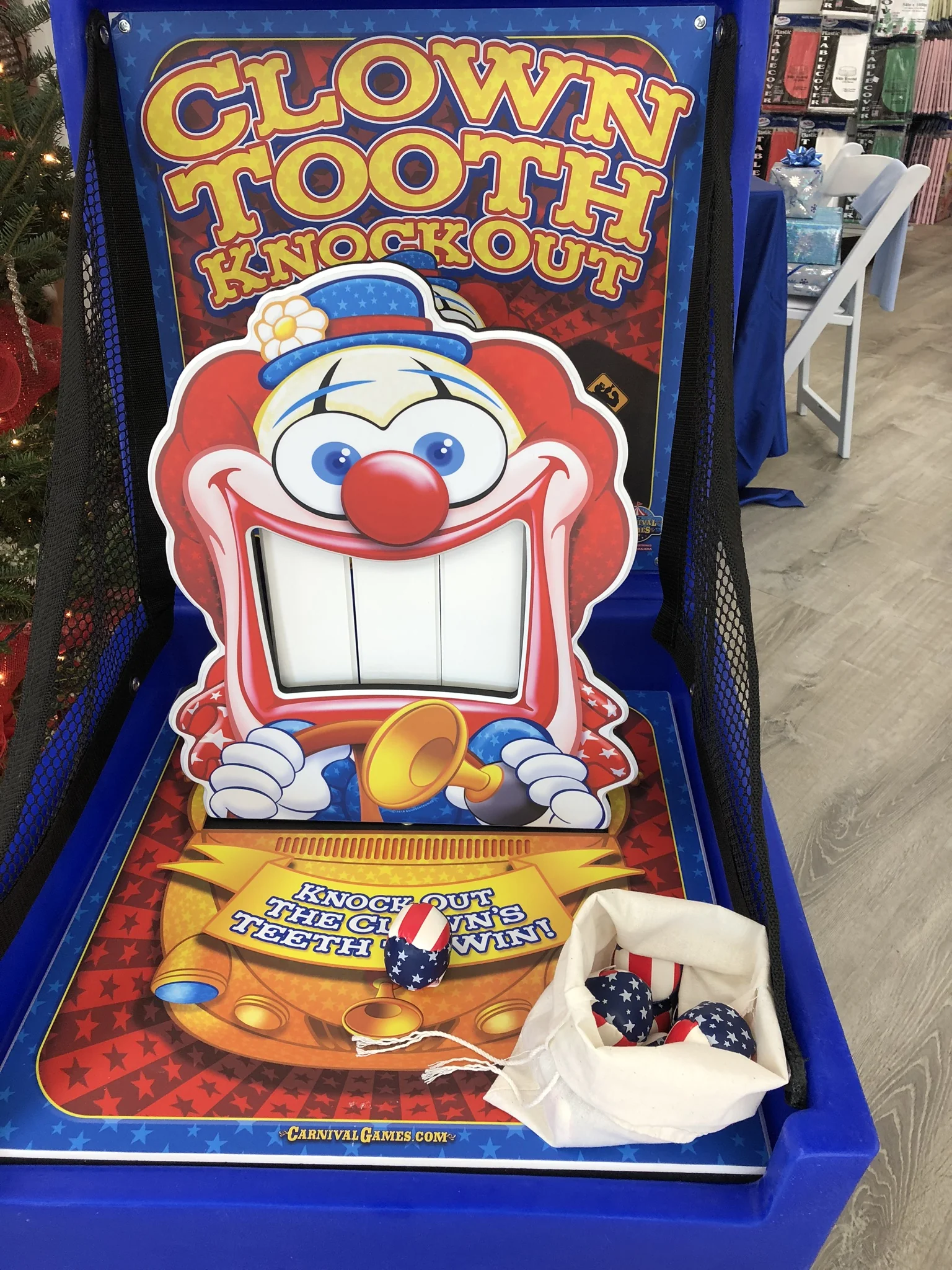 Colorful fish bowl toss carnival game rentals stand – Party Pros East Coast