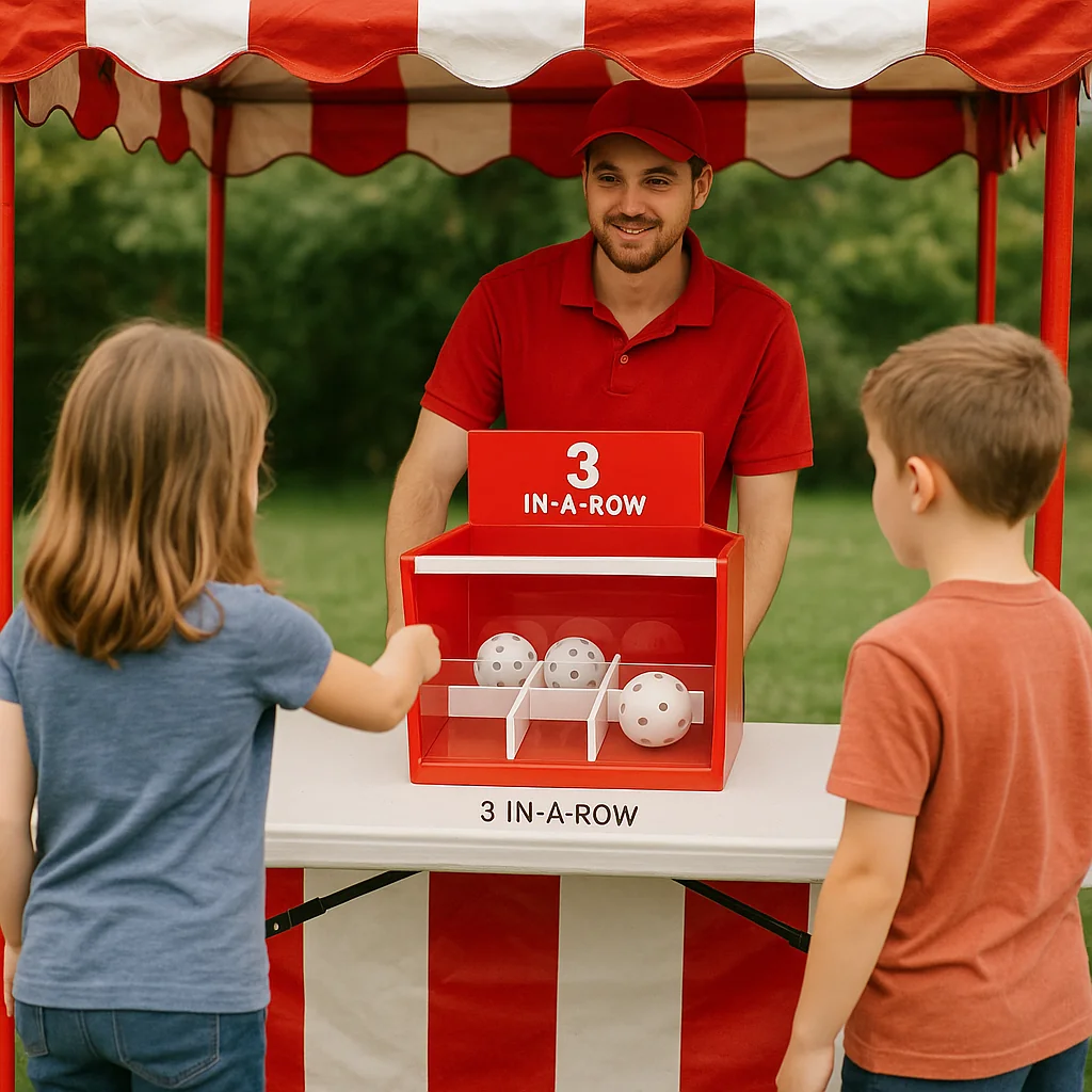 Classic LED bottle toss carnival game rentals setup – Party Pros East Coast
