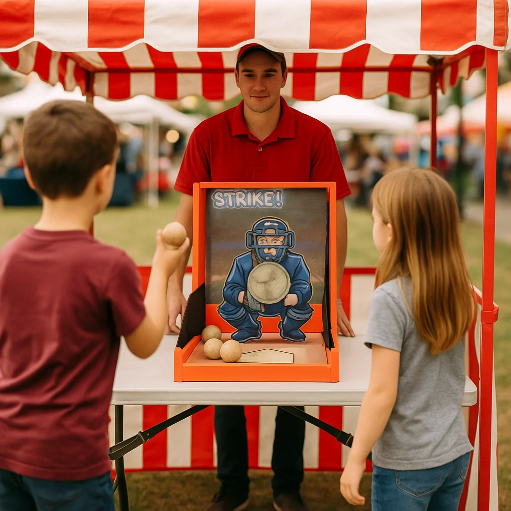 Portable strike-zone baseball carnival game rentals cage – Party Pros East Coast