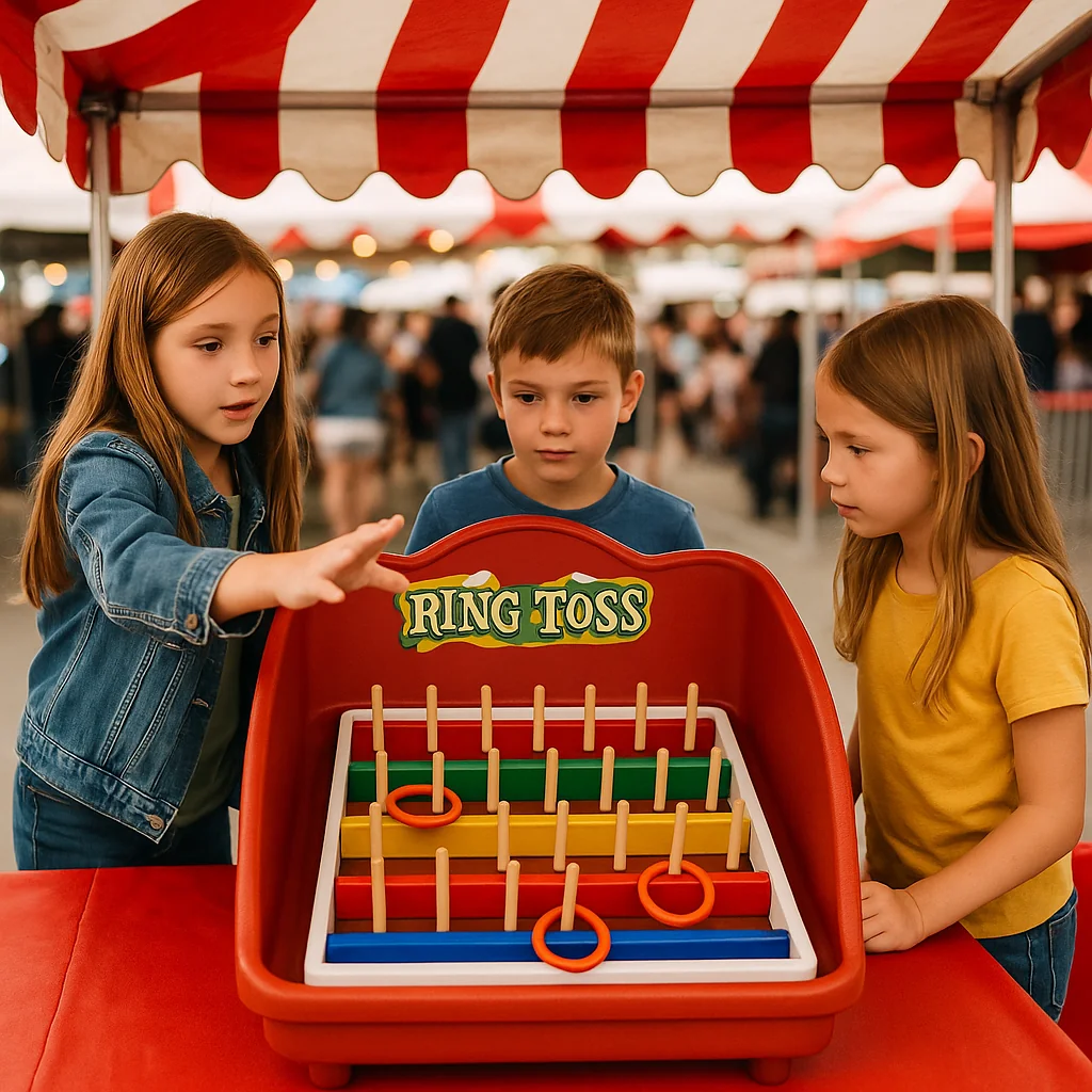 Family-friendly milk bottle knockdown carnival game rentals setup – Party Pros East Coast
