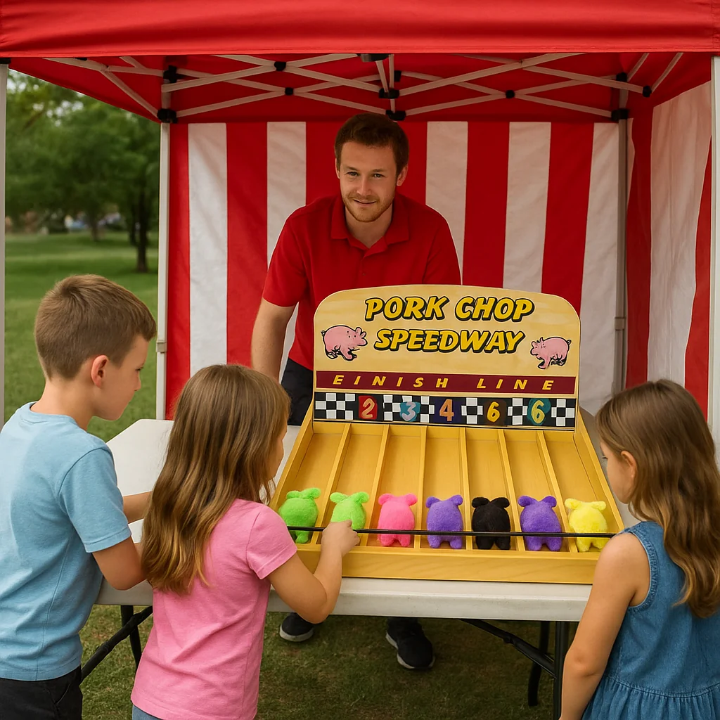 Action-packed ring a bottle carnival game rentals stand – Party Pros East Coast