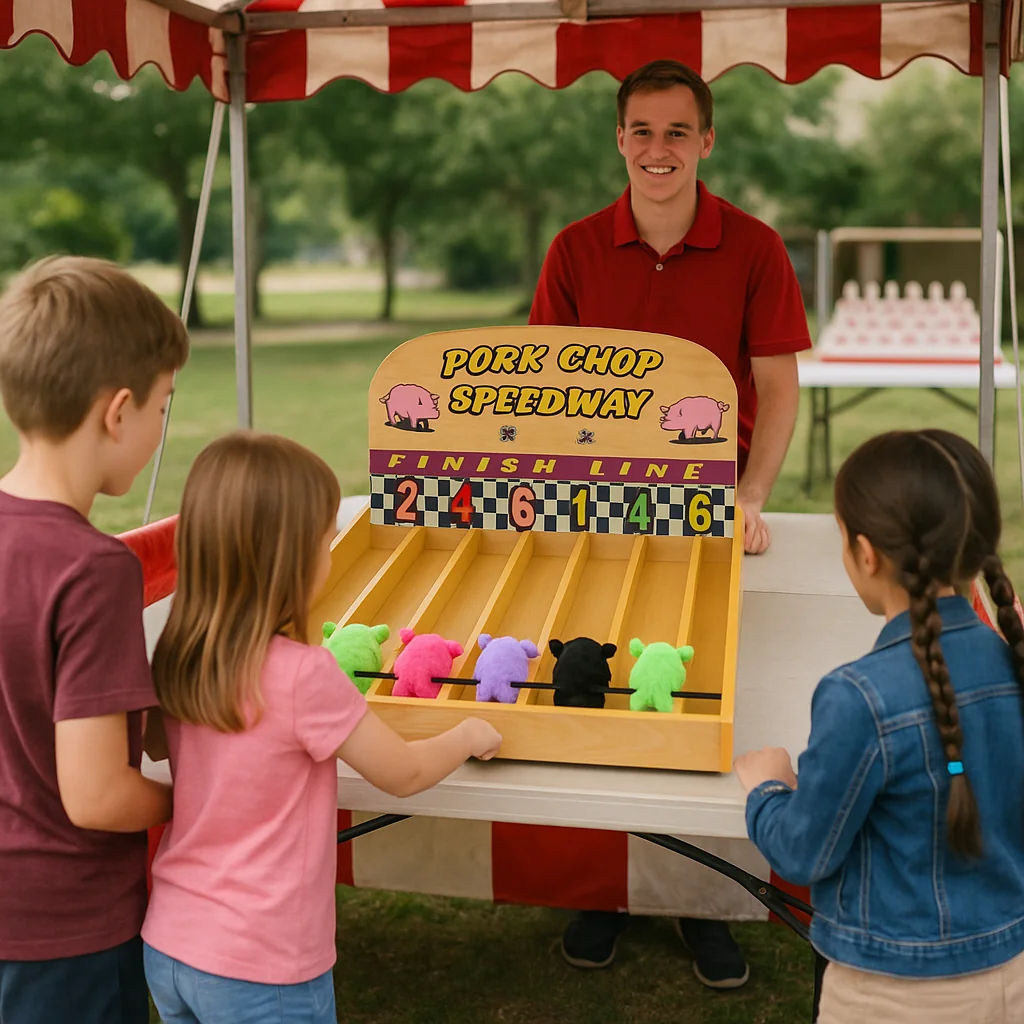 LED-lit shooting gallery carnival game rentals backdrop – Party Pros East Coast
