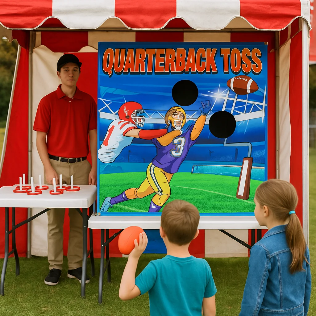 Inflatable giant ring toss carnival game rentals setup – Party Pros East Coast