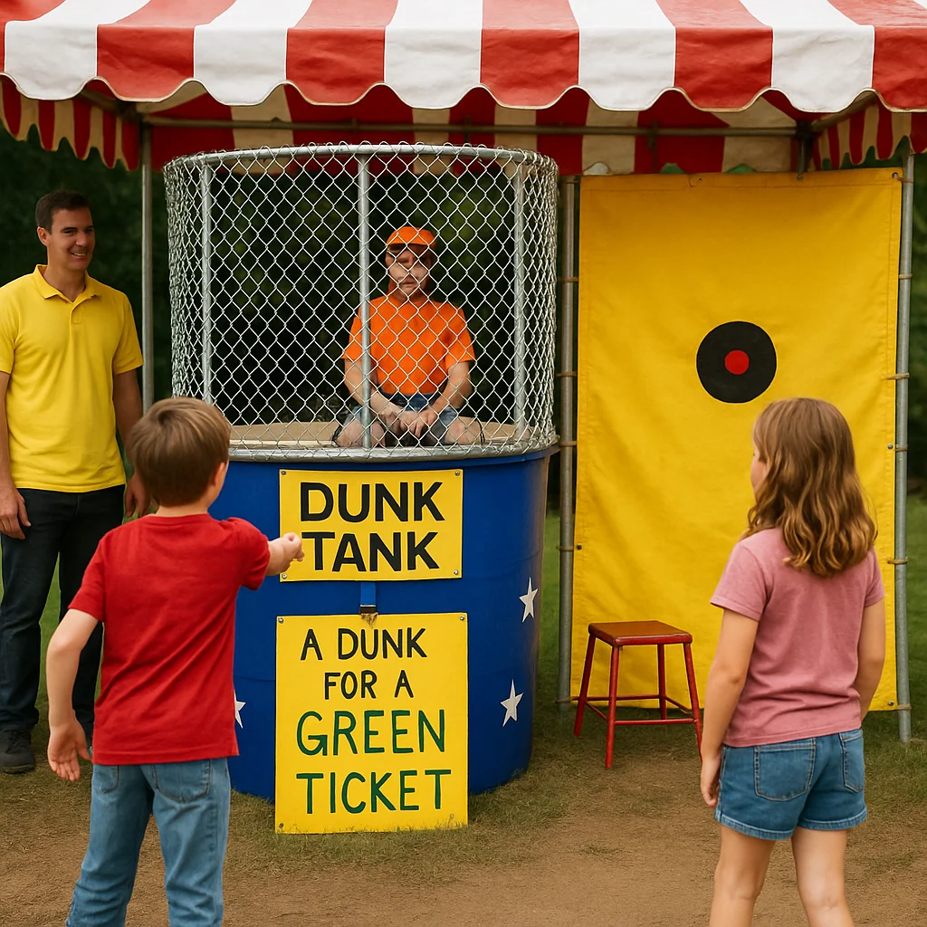 Colorful bowling pin slingshot carnival game rentals target – Party Pros East Coast