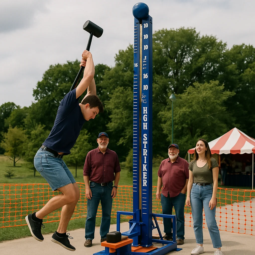 Crowd-pleasing milk bottle knockdown carnival game rentals stand – Party Pros East Coast