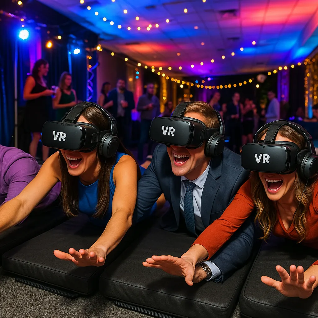 Guest skydiving in VR