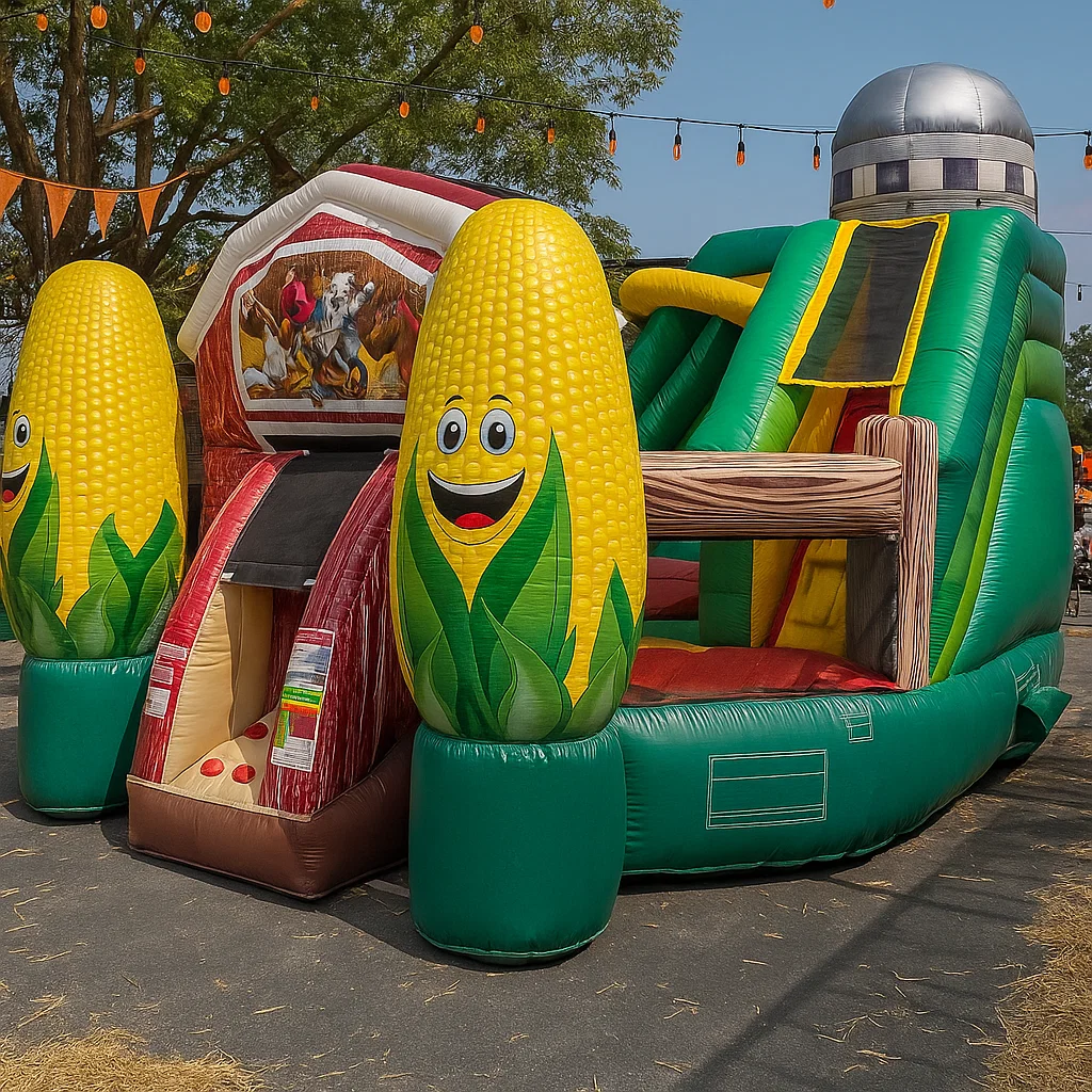 Farm Kidzone inflatable play area for toddlers.