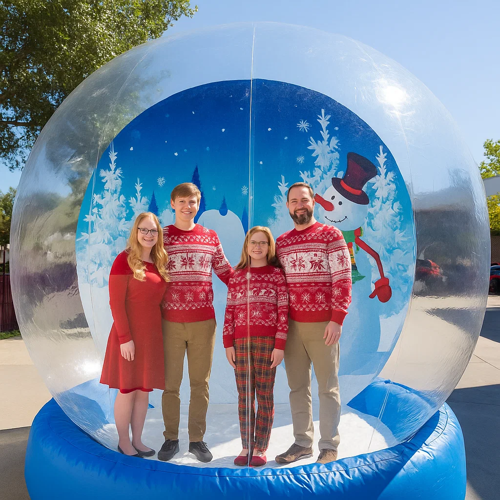 interactive snow globe photo experience for mall activation