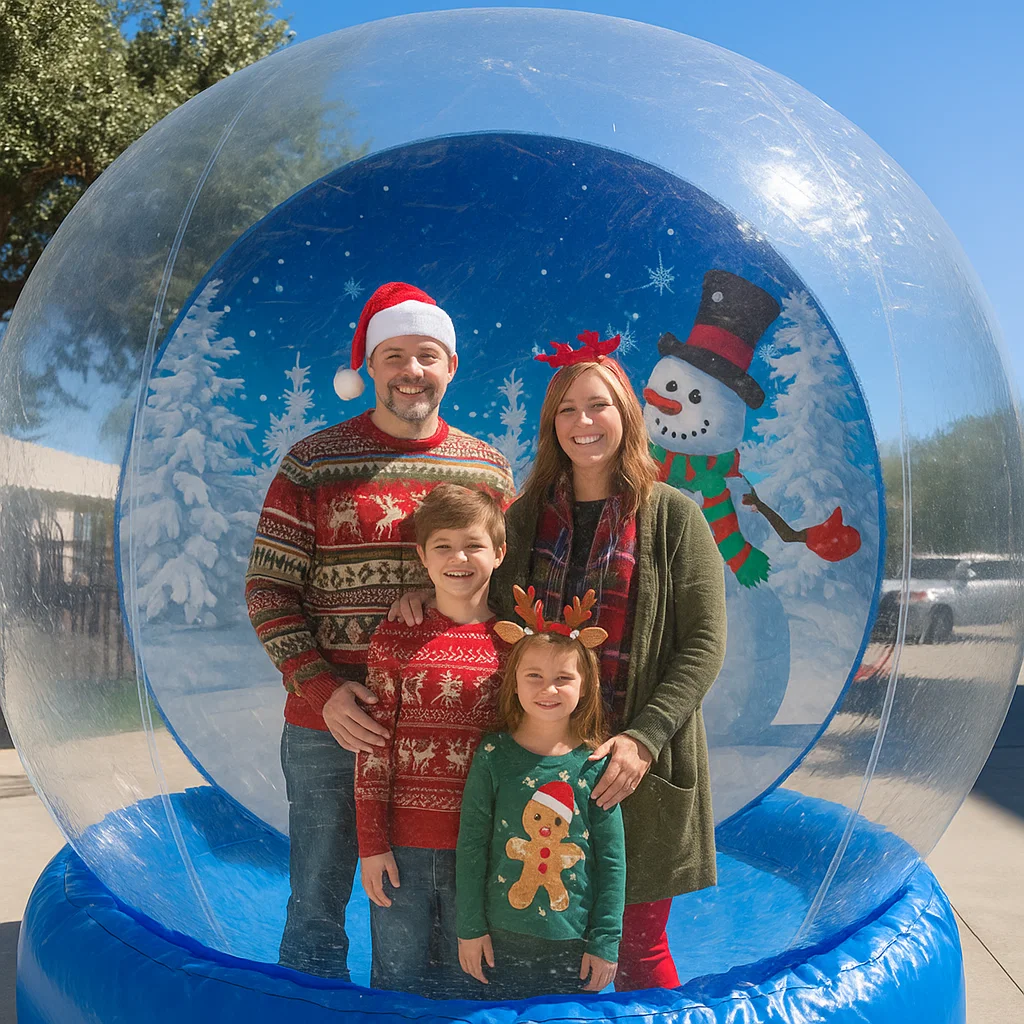 Attended walk‑in snow globe rental — quick photo throughput by Party Pros East Coast