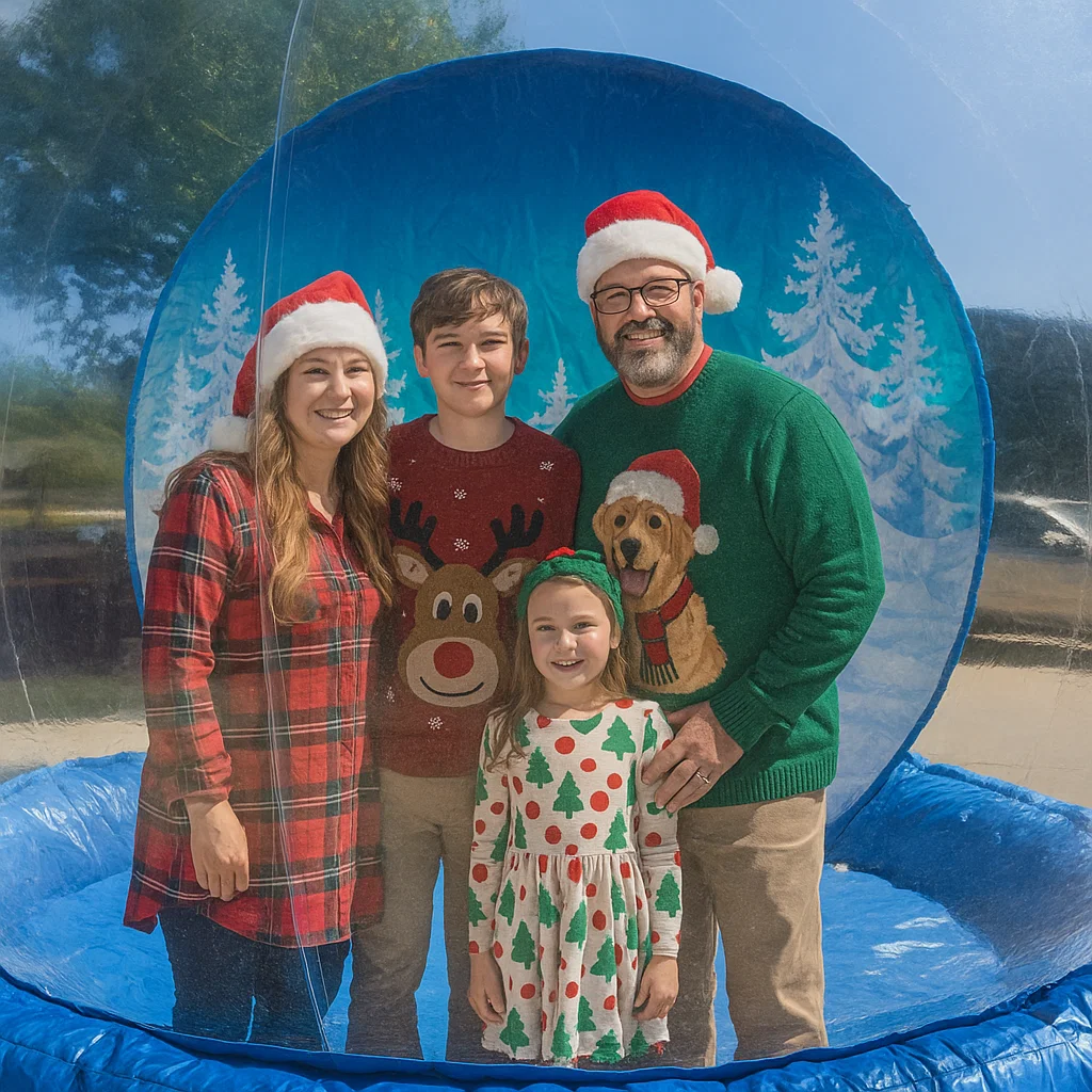 walk‑in snow globe rental for corporate event — venue friendly footprint