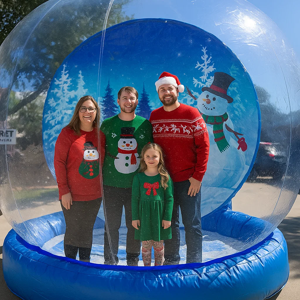 giant inflatable snow globe rental with camera‑ready staging for winter carnival — camera‑ready staging
