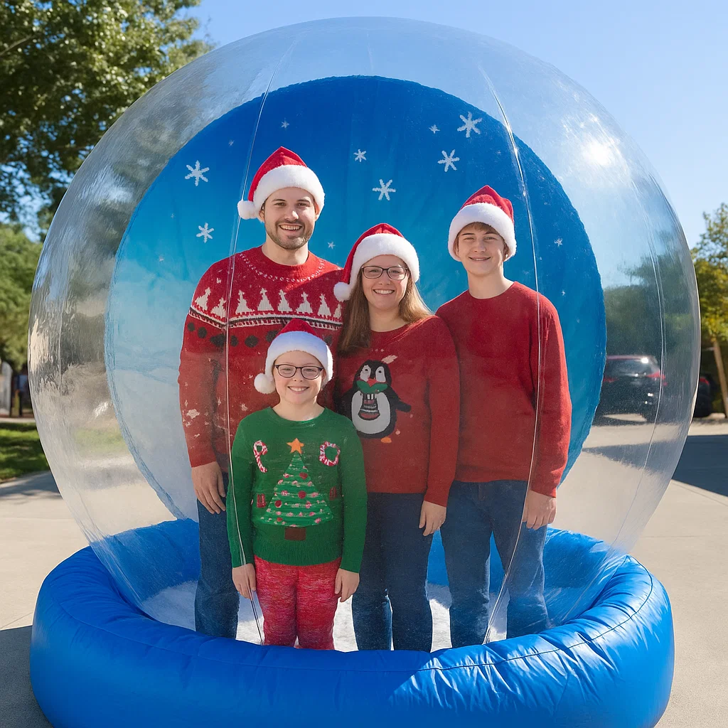 interactive snow globe photo experience for mall activation | mall activation