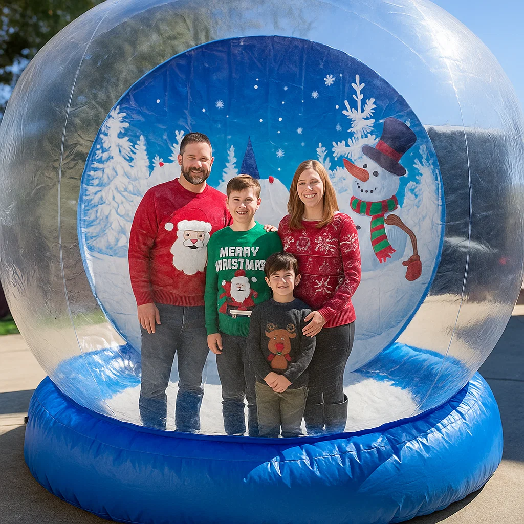 Branded human snow globe setup for charity gala | charity gala