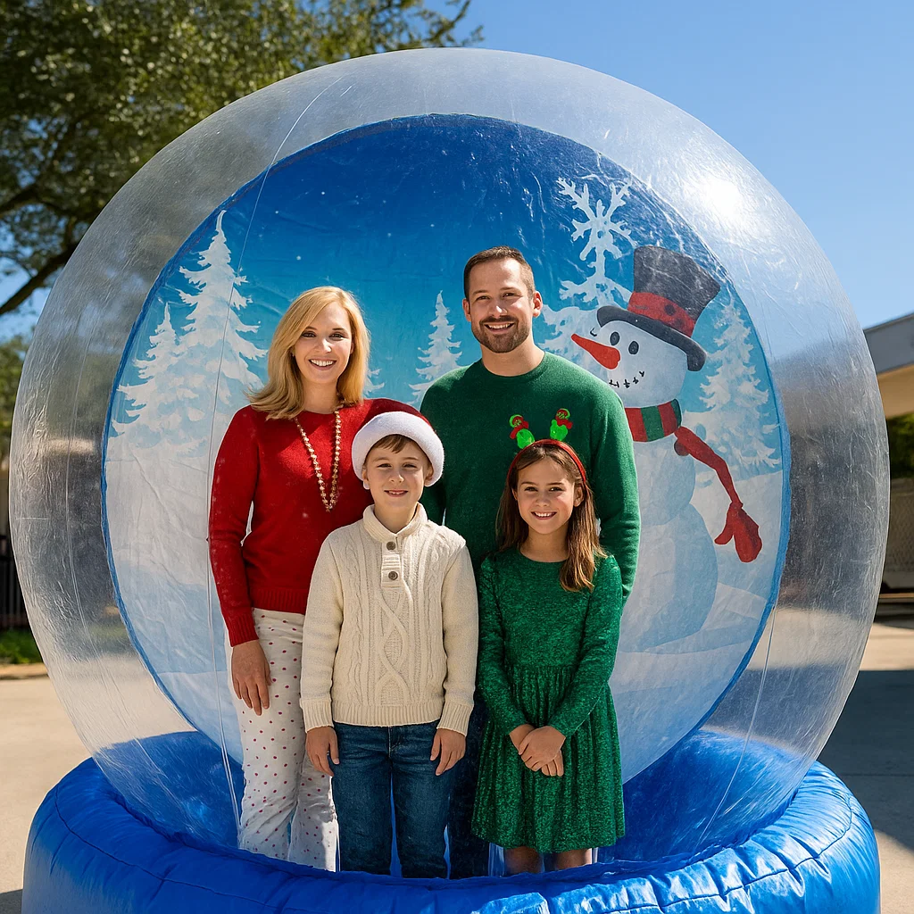 High‑throughput interactive snow globe photos for winter wedding reception | winter wedding reception