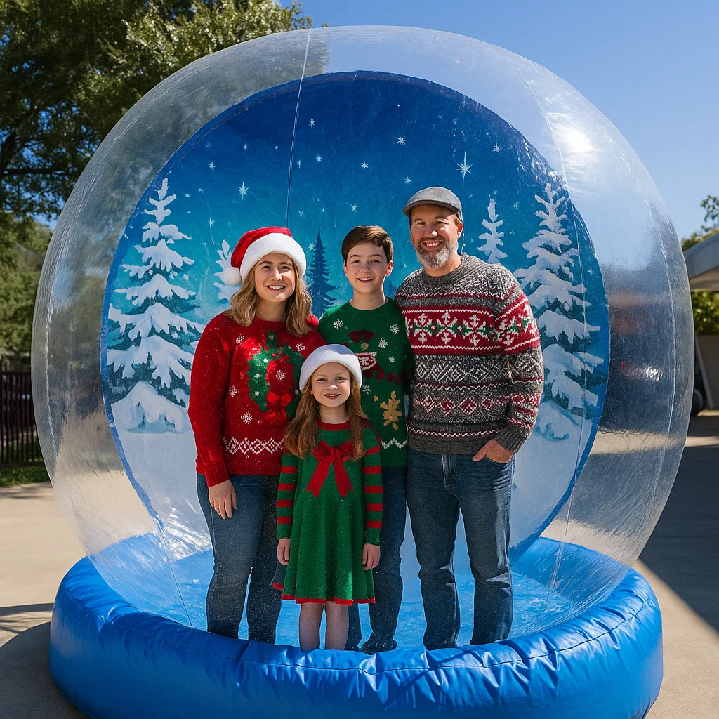 interactive snow globe photo experience for mall activation #144