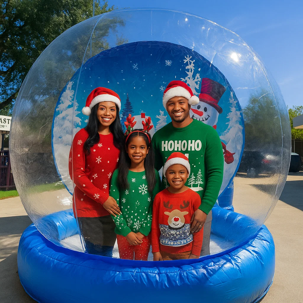 giant inflatable snow globe rental with camera‑ready staging for town tree lighting — camera‑ready staging