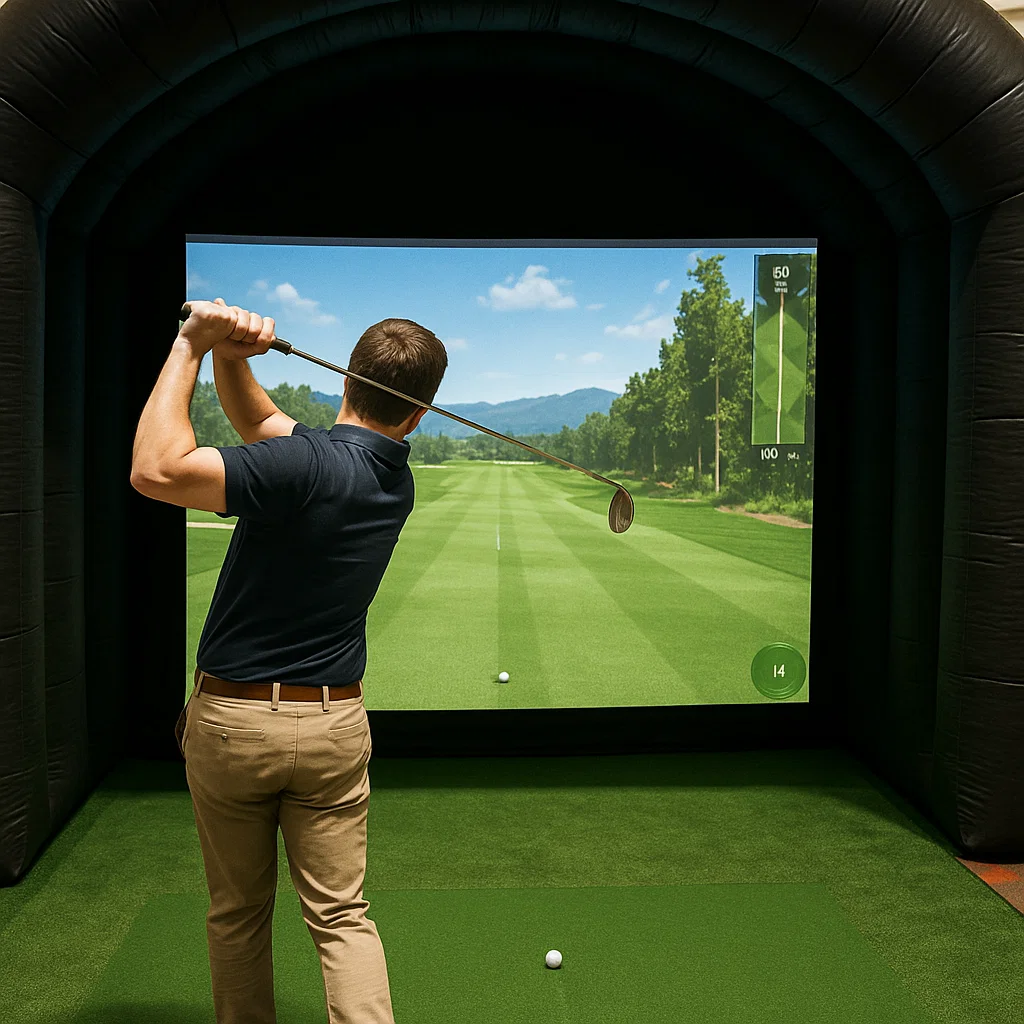 All weather golf simulator rental at fundraiser galas – Party Pros East Coast