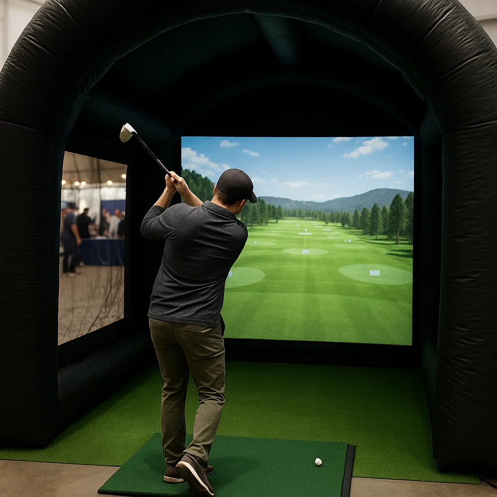 Club level golf simulator rental for marketing tours – Party Pros East Coast