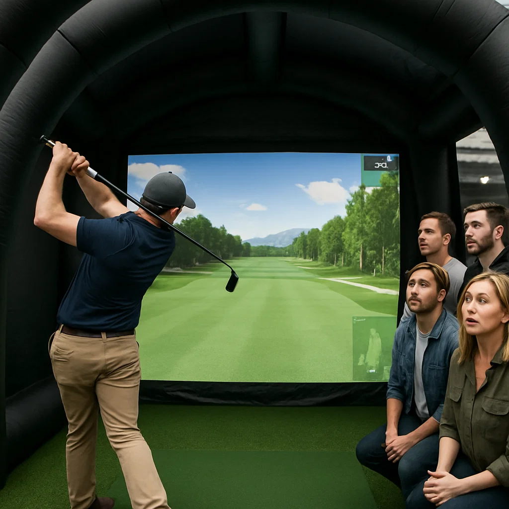 Deluxe golf simulator rental for corporate events – Party Pros East Coast