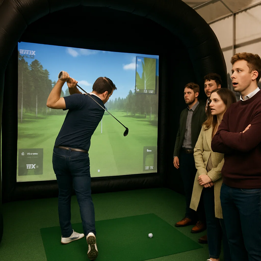 Deluxe golf simulator rental for weddings – Party Pros East Coast