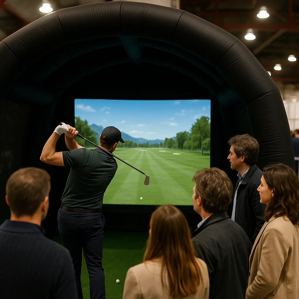 Event ready golf simulator rental at community festivals – Party Pros East Coast