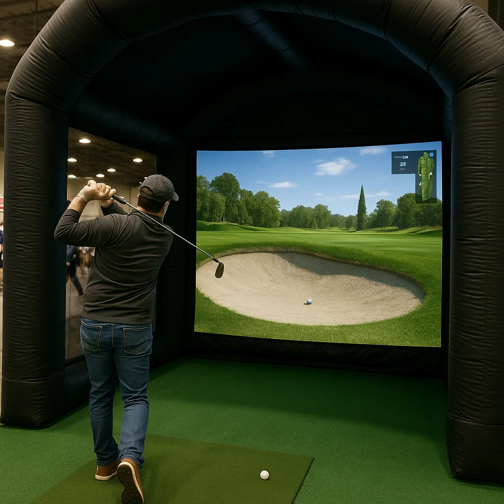 High end golf simulator rental with LED lighting – Party Pros East Coast