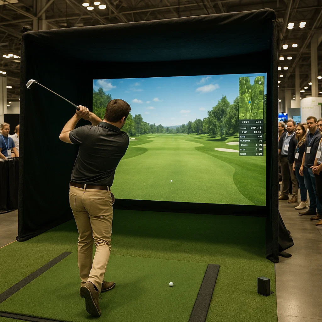 Multi course golf simulator rental during customer appreciations – Party Pros East Coast