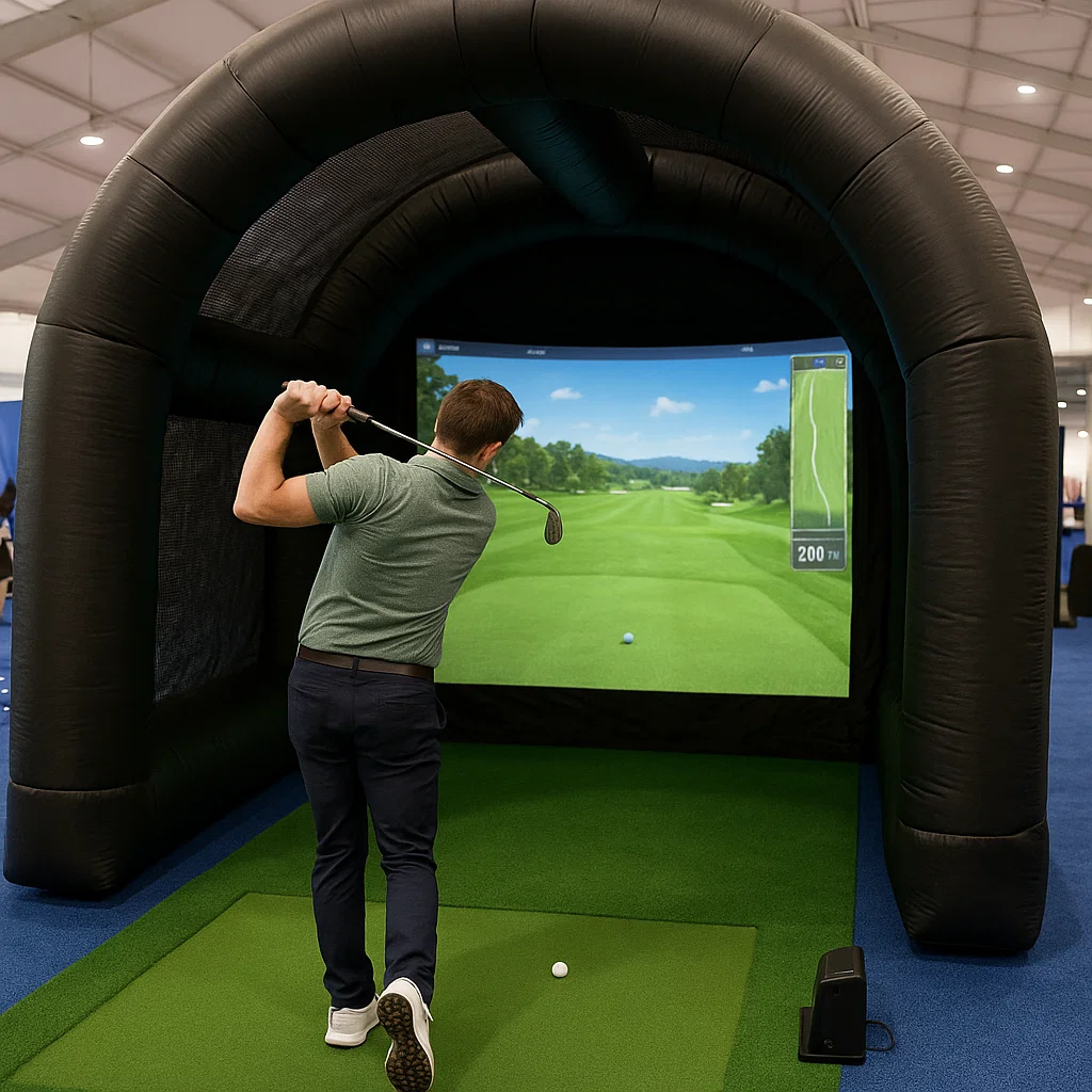Show stopping golf simulator rental during team building days – Party Pros East Coast