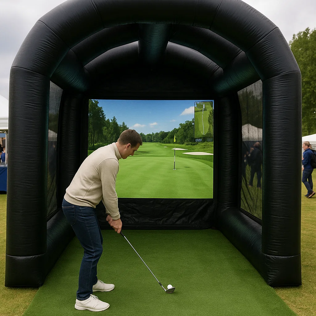 Tournament grade golf simulator rental at charity tournaments – Party Pros East Coast