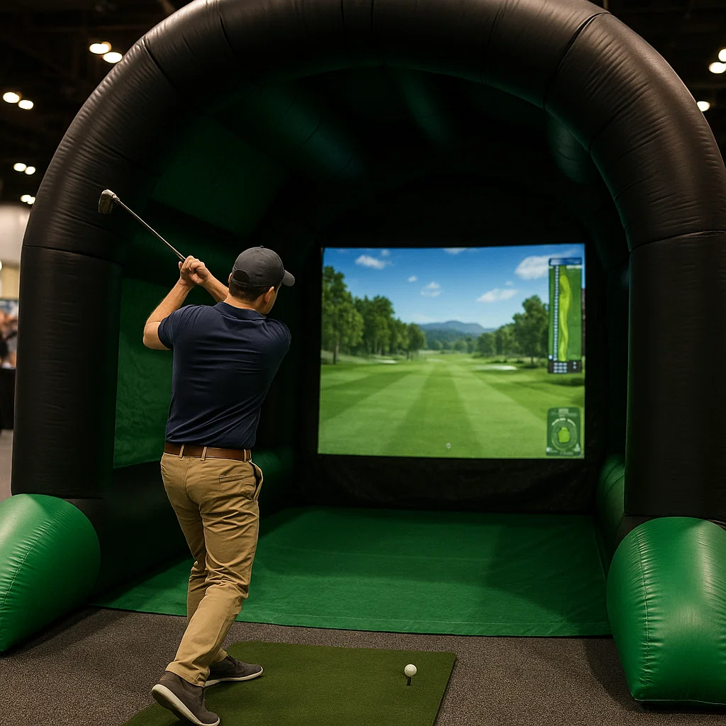 Tournament grade golf simulator rental for college outings – Party Pros East Coast