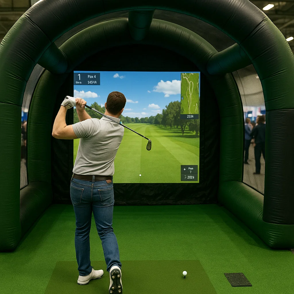 Virtual reality golf simulator rental with interactive games – Party Pros East Coast