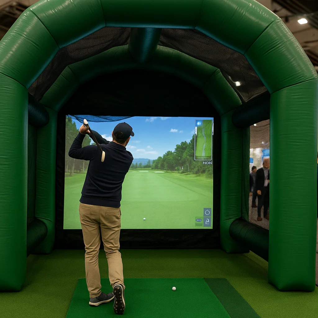 Golf simulator wedding rental by Party Pros East Coast