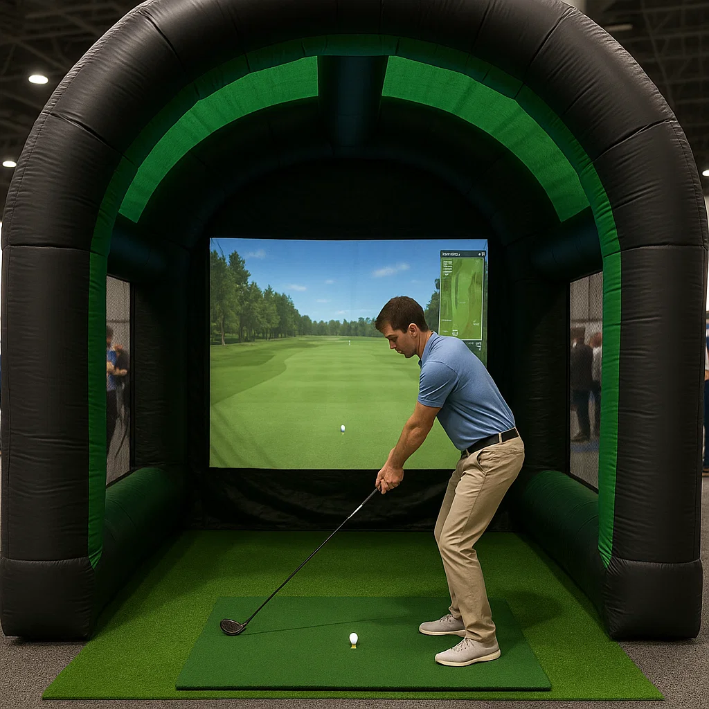 Guests strike heart hands in neon-lit photo booth rental by Party Pros East Coast