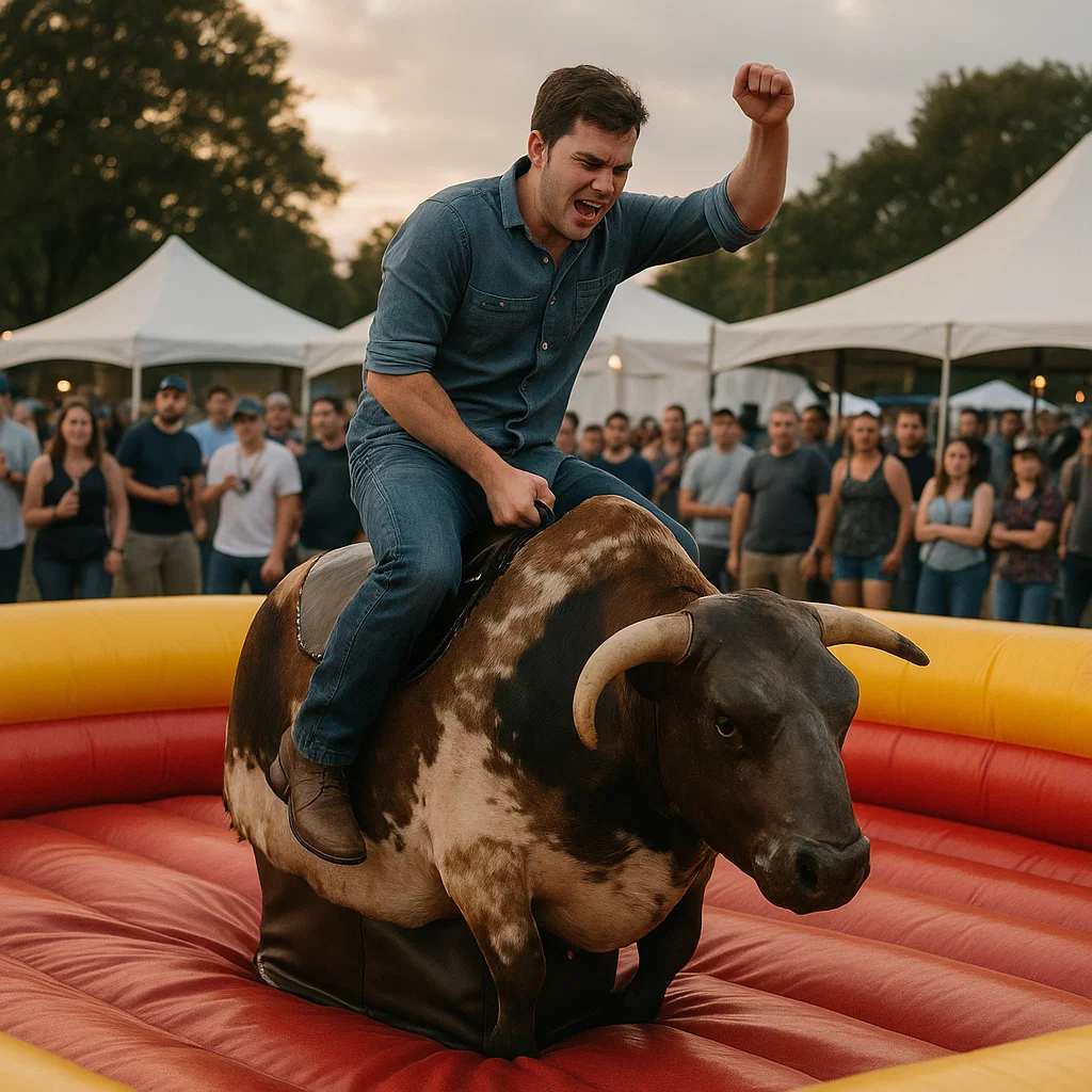 Conquering the mechanical bull during memorable school carnival
