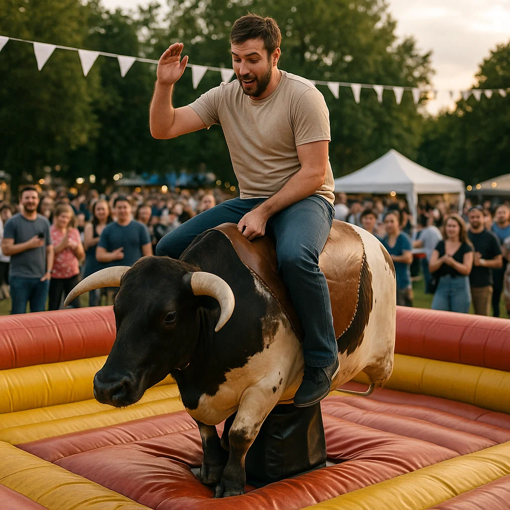 Mastering mechanical bull during high-energy school carnival