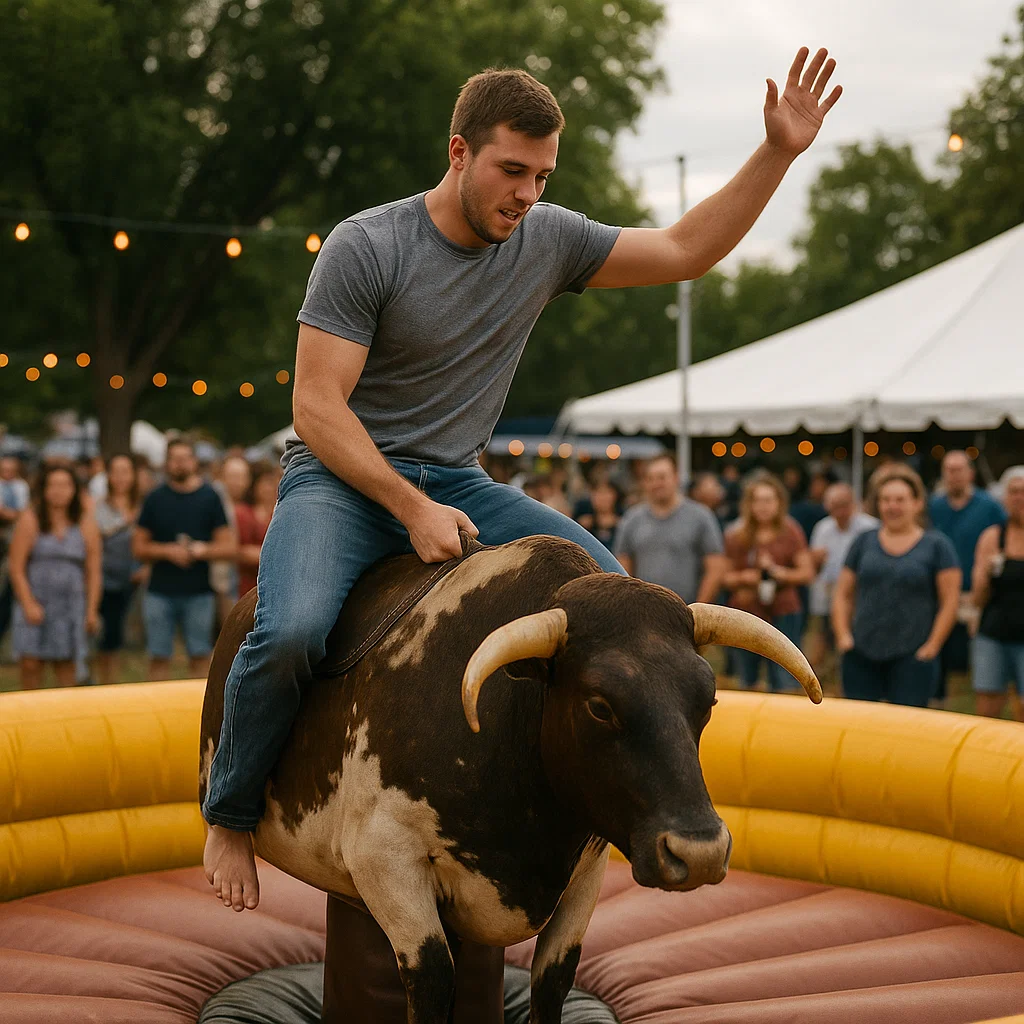 dynamic mechanical bull riding at corporate event
