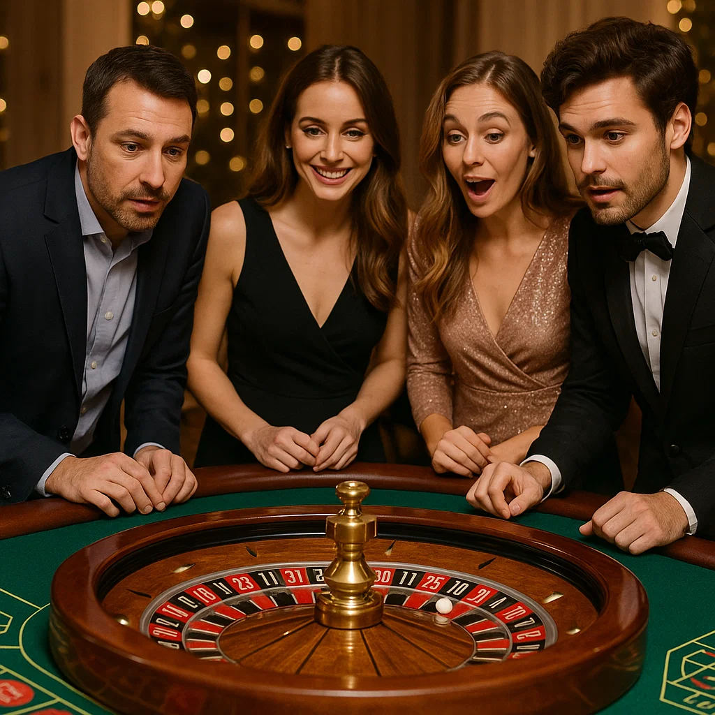Casino night dealers at the table