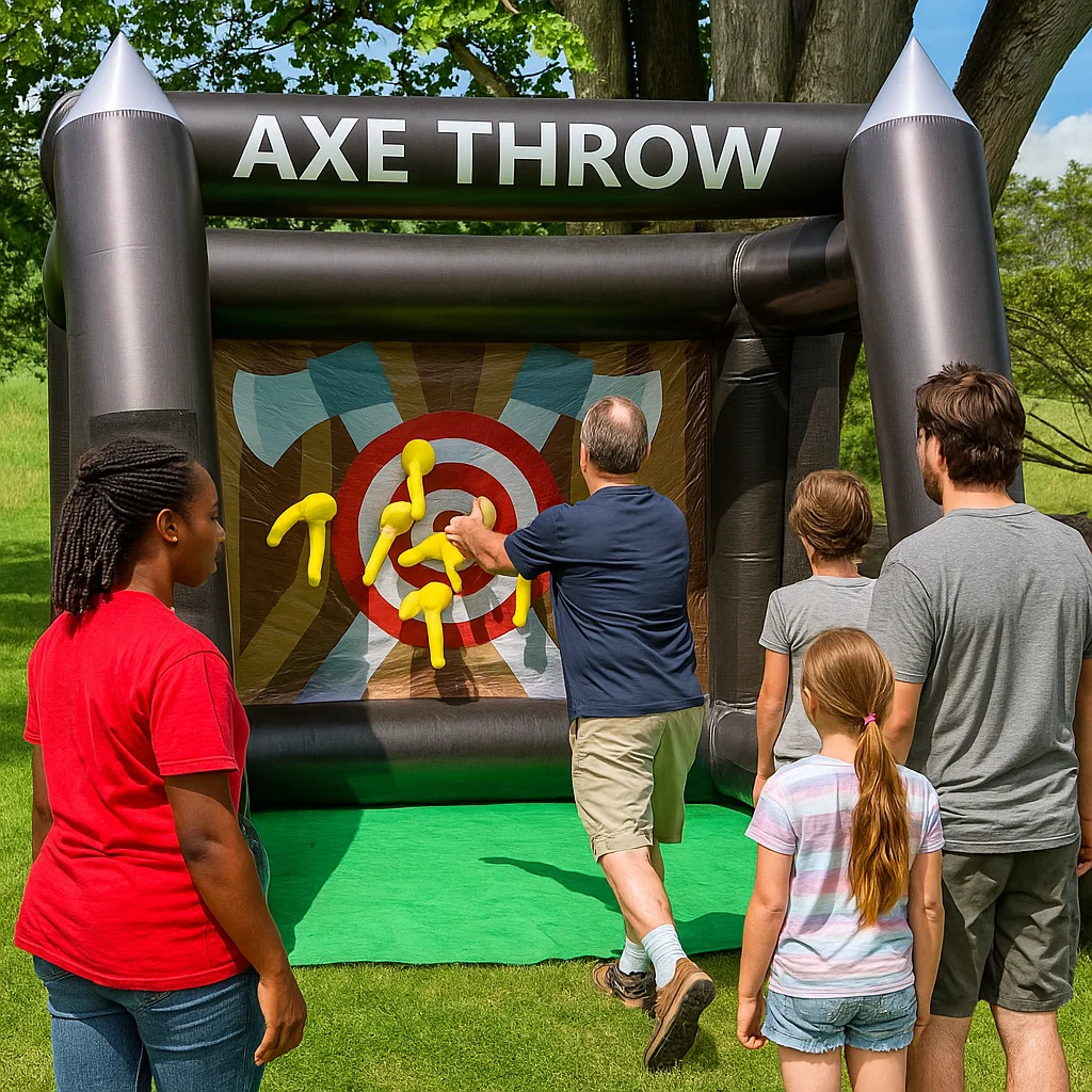 Inflatable axe throwing rental for fundraisers