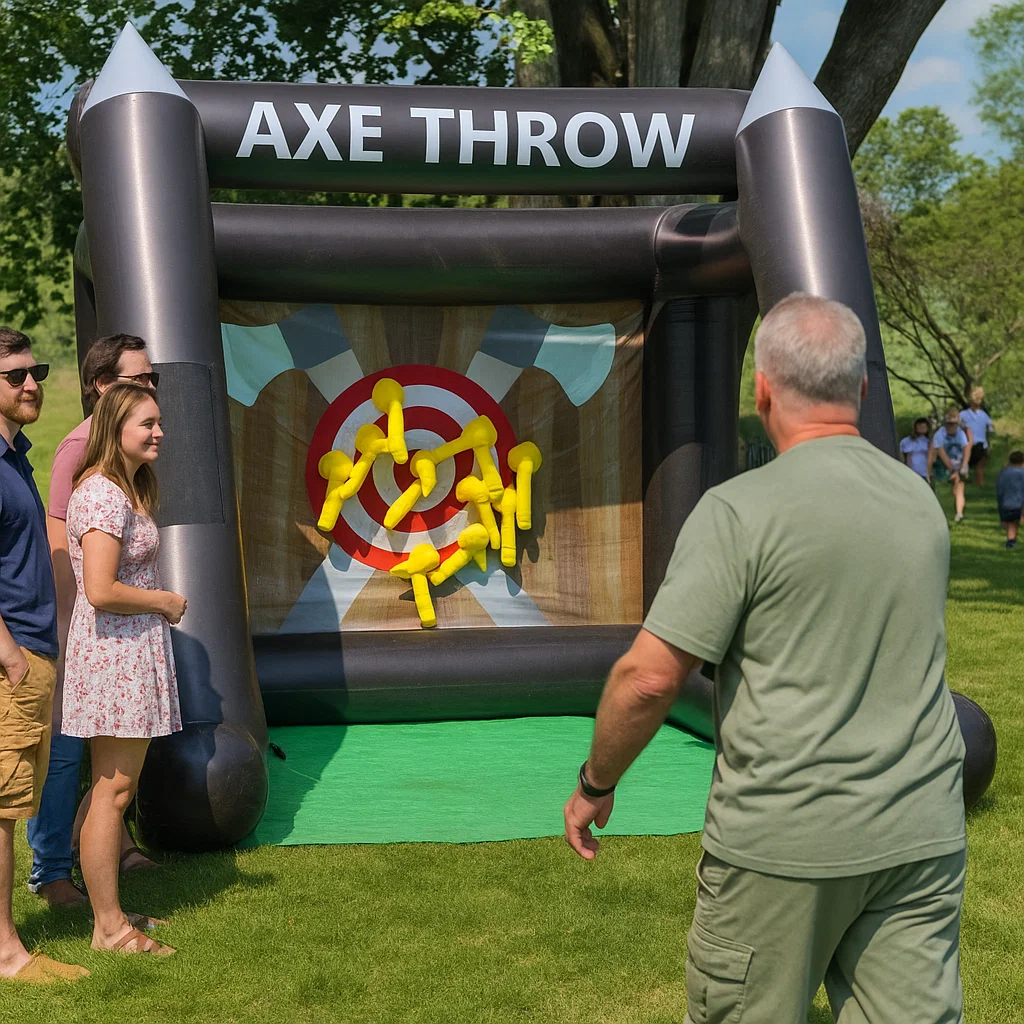Inflatable axe throwing game rental for team-building