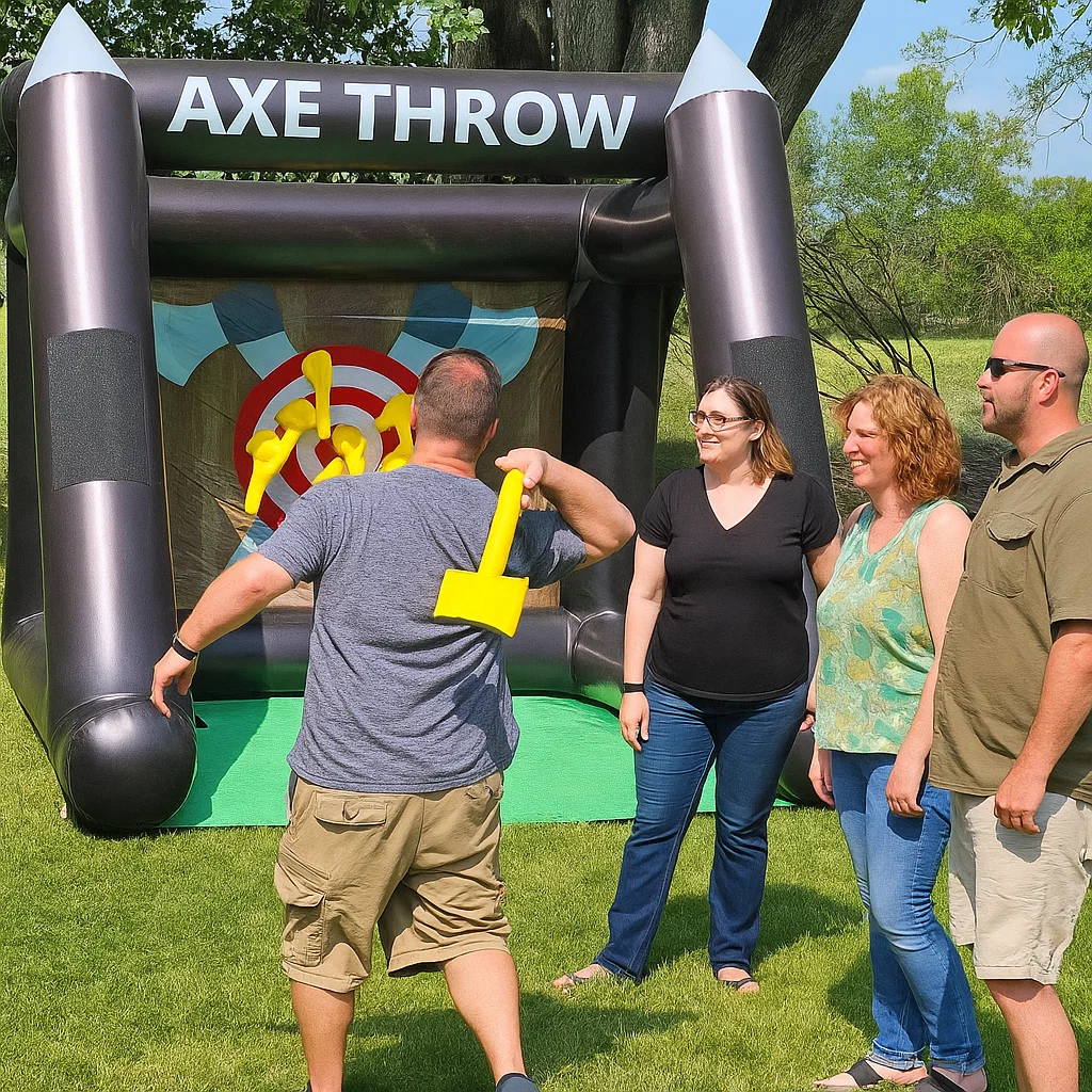 with safety backstop; photo-friendly event setup.
