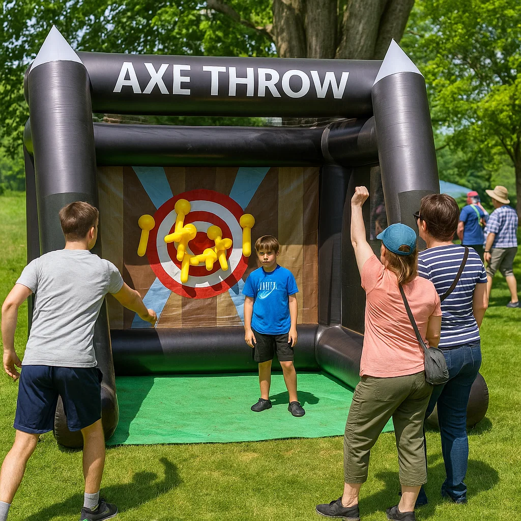 ready for indoor or outdoor use; crowd-pleasing interactive game.